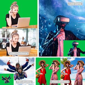 15 X 9.5 FT Large Green Screen Backdrop for Photography, GreenScreen Background for Zoom Meeting, Polyester Cloth Fabric Curtain with 4 Spring Clamps, Chromakey Video Photoshoot Studio Gaming YouTube