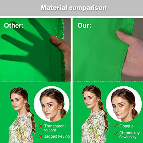 15 X 9.5 FT Large Green Screen Backdrop for Photography, GreenScreen Background for Zoom Meeting, Polyester Cloth Fabric Curtain with 4 Spring Clamps, Chromakey Video Photoshoot Studio Gaming YouTube