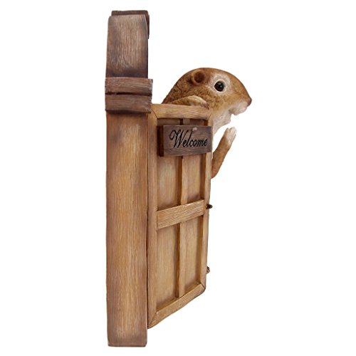 Design Toscano QM2673800 Garden Greetings Squirrel Welcome Tree House Door Sculpture,Full Color