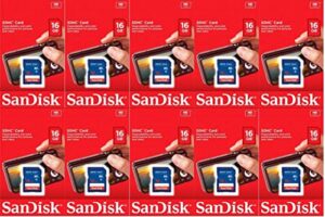 sandisk 16gb (10 pack) sd card bundle sdhc class 4 flash memory | model sdsdb-016g-b35 |