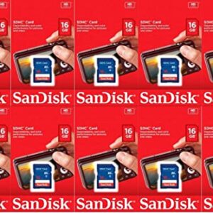 Sandisk 16GB (10 Pack) SD Card Bundle SDHC Class 4 Flash Memory | Model SDSDB-016G-B35 |