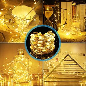 AMIR Upgraded Fairy String Lights, 100 LED 33FT Starry Lights, 2 Modes Waterproof Decorative Lights Battery Operated for Garden Wedding Christmas (Battery Not Included - 2 Pack)