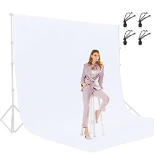 emart 8.5x10ft white photo backdrop for photography, large plain white drapes party background curtain | polyester fabric | white screen sheet video studio portrait photoshoot parties