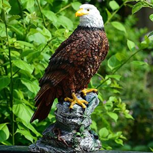 plplaaobo Resin Eagle Statue, Garden Eagle Animal Bird Art Decor Sculpture Outdoor Statue Decor for Pathway Patio Yard and Lawn