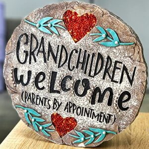 Outdoor/Garden Stepping Stones - Grandma and Grandpa Gifts - Great Grandma Gifts (Grandparents Day Gift "Grandchildren Welcome Home")