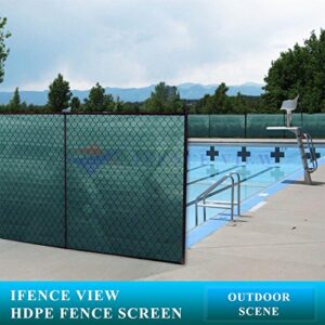 Ifenceview 4'x5' to 4'x50' Green Shade Cloth Fabric Fence Privacy Screen Panels Mesh Net for Construction Site Yard Driveway Garden Pergola Gazebos Railing Canopy Awning 180 GSM UV Protection (4'x10')