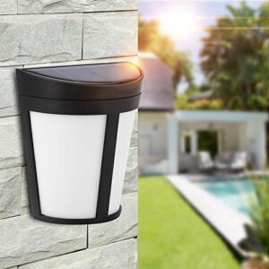 BuyWeek Outdoor Garden Lamp, Wall Mount Solar Garden Lamp 6 LED Lamp Beads Solar Wall Light for Garden Fence Yard(Warm)