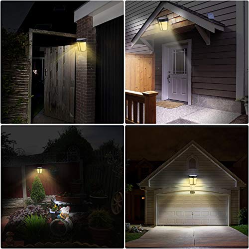 BuyWeek Outdoor Garden Lamp, Wall Mount Solar Garden Lamp 6 LED Lamp Beads Solar Wall Light for Garden Fence Yard(Warm)