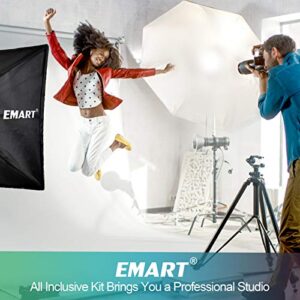 EMART 8.5 x 10 ft Backdrop Support System, Photography Video Studio Lighting Kit Umbrella Softbox Set Continuous Lighting for Photo Studio Product, Portrait and Video Shooting Photography