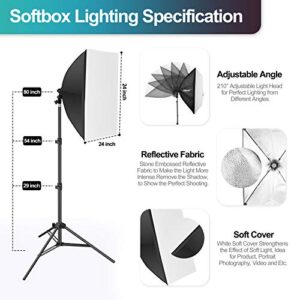 EMART 8.5 x 10 ft Backdrop Support System, Photography Video Studio Lighting Kit Umbrella Softbox Set Continuous Lighting for Photo Studio Product, Portrait and Video Shooting Photography