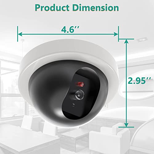 WALI Dummy Fake Security CCTV Dome Camera with Flashing Red LED Light with Security Alert Sticker Decals (SDW-4), 4 Packs, White