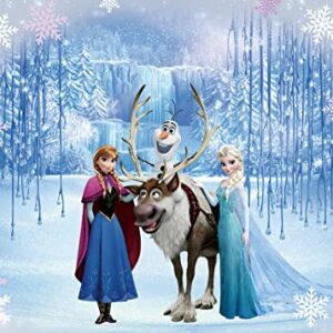 Frozen Ice World Princess Backdrop Winter Frozen Birthday Party Decoration Winter Children Photography Backdrop (7x5FT)