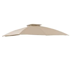 Garden Winds Replacement Canopy Top Cover for Broyhill Eagle Brooke Ashford Asheville Gazebo - Riplock 350 - Beige - Will FIT These Models ONLY: A101007600, A101007603, A101007604