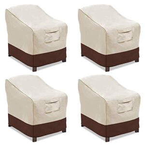 vailge patio chair covers, lounge deep seat cover, heavy duty and waterproof outdoor lawn patio furniture covers (4 pack – small, beige & brown)