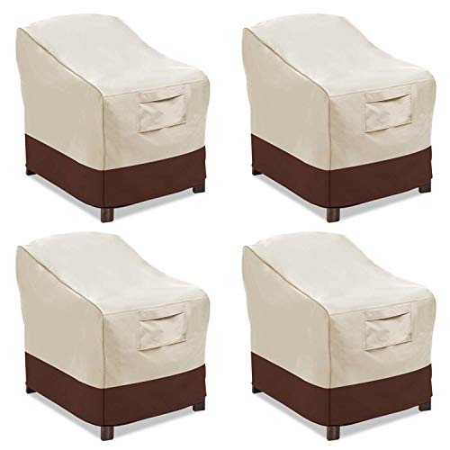 Vailge Patio Chair Covers, Lounge Deep Seat Cover, Heavy Duty and Waterproof Outdoor Lawn Patio Furniture Covers (4 Pack - Small, Beige & Brown)