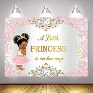 Mocsicka Royal Princess Baby Shower Backdrop Pink Gold Princess Background 7x5ft Vinyl Princess Baby Shower Backdrops