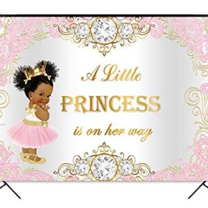 Mocsicka Royal Princess Baby Shower Backdrop Pink Gold Princess Background 7x5ft Vinyl Princess Baby Shower Backdrops