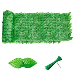 nyshine artificial privacy fence screen, 39” x 118” ivy fence covering faux vine leaf panels decoration patio privacy green wall for indoor outdoor garden yard backyard