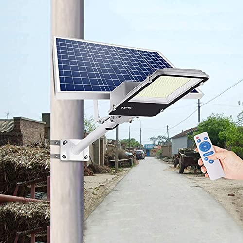 XLB-TYNFD 1400W Solar Street Lights, Dusk to Dawn Solar Outdoor Light with Remote Control 130000 lumens 6500K Solar Flood Light Upgrade IP67 Waterproof Solar Pole Lamp for Yard, Garden, Street…