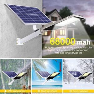 XLB-TYNFD 1400W Solar Street Lights, Dusk to Dawn Solar Outdoor Light with Remote Control 130000 lumens 6500K Solar Flood Light Upgrade IP67 Waterproof Solar Pole Lamp for Yard, Garden, Street…