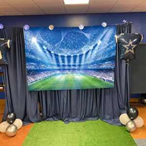 Soccer Field Backdrop Stadium Soccer Competition Fans Night Spotlight Background Adults Man Boy Birthday Party Football Match Wall Decorations Photo Shoot Props 7x5FT