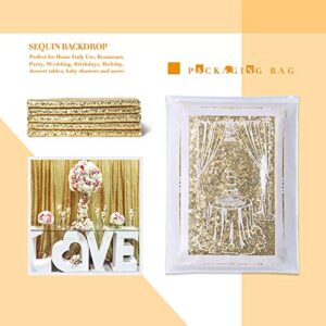 B-COOL Gold Sequin Backdrop Curtain Gold Curtains 2 Packs 2ftx8ft Gold Drapes for Backdrop Gold Backdrop Curtains for Parties Holiday Baby Shower Photography Stage