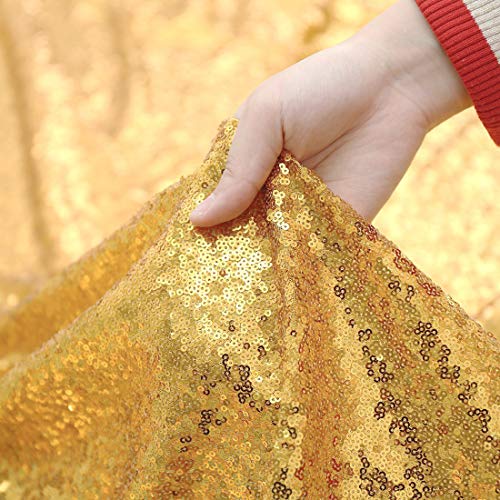 B-COOL Gold Sequin Backdrop Curtain Gold Curtains 2 Packs 2ftx8ft Gold Drapes for Backdrop Gold Backdrop Curtains for Parties Holiday Baby Shower Photography Stage