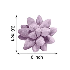 Nenalayo Succulent Pillow, Cute Stuffed Plant Plush Pillows, 3D Succulents Cactus Pillow, Novelty Plush Cushion for Garden Bedroom Home Decor (Purple, 9.8in)