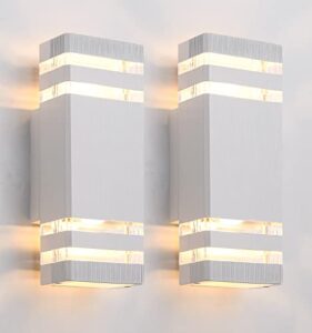 ytzlvw outdoor wall sconce lights, up and down lights outdoor, 3 color-changing, pack of 2 – perfect outdoor lights for house exterior and garden, durable exterior light fixture