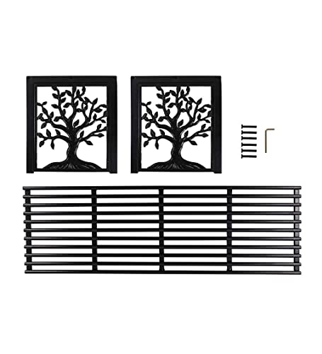 Plow and Hearth Metal Tree of Life Backless Straight Garden Bench