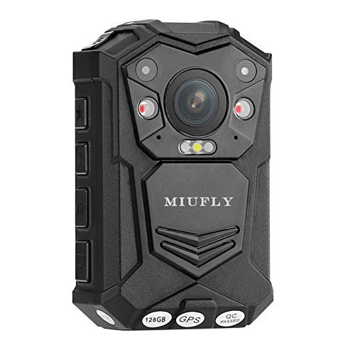 MIUFLY 1296P Police Body Camera with 2 Inch Display, Night Vision, Built in 128G Memory and GPS for Law Enforcement