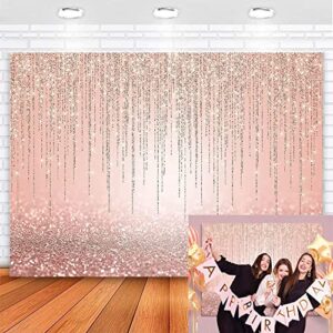 mocsicka rose gold backdrop glitter rose gold sweet sixteen birthday party background 7x5ft rose gold birthday baby shower photography background