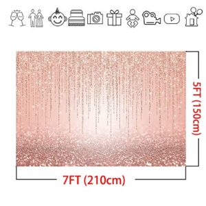 Mocsicka Rose Gold Backdrop Glitter Rose Gold Sweet Sixteen Birthday Party Background 7x5ft Rose Gold Birthday Baby Shower Photography Background