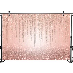 Mocsicka Rose Gold Backdrop Glitter Rose Gold Sweet Sixteen Birthday Party Background 7x5ft Rose Gold Birthday Baby Shower Photography Background