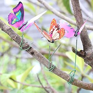 Antallcky 100pcs Butterfly Stakes Outdoor Yard Planter Flower Pot Bed Garden Decor Butterflies Christmas Decorations,Butterflies on Metal Wire Plant Stake,Fairy Garden Accessories Gardening Gifts