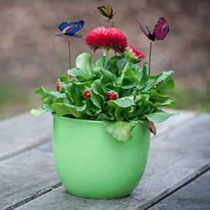 Antallcky 100pcs Butterfly Stakes Outdoor Yard Planter Flower Pot Bed Garden Decor Butterflies Christmas Decorations,Butterflies on Metal Wire Plant Stake,Fairy Garden Accessories Gardening Gifts