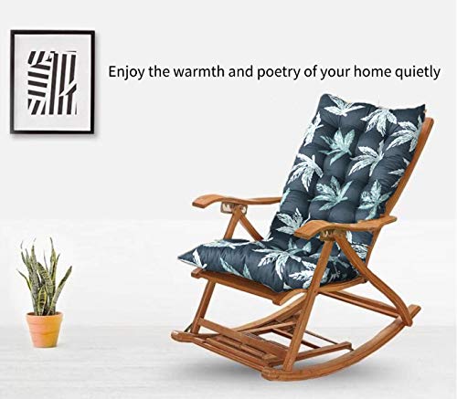 FF Era Non-Slip Rocking Chair Cushion, Sun Lounger Cushion high-Backed Cushion, Thick Extra Large Relaxer Thick seat Cushion Deck Chair Cushion Rocking Chair seat Cushion Garden Cushion (Leaves)