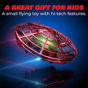 Force1 Scoot Hand Operated Drone for Kids or Adults - Hands Free Motion Sensor Mini Drone, Easy Indoor Small UFO Toy Flying Ball Drone Toy for Boys and Girls (Red)