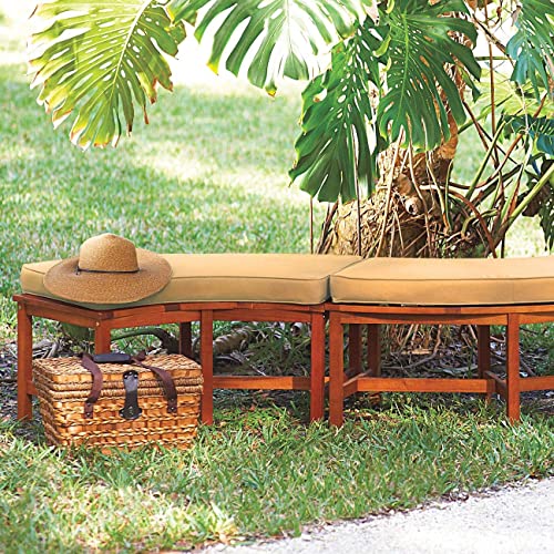 Solid Wood Fire Pit Curved Bench 44" Outdoor Garden Patio