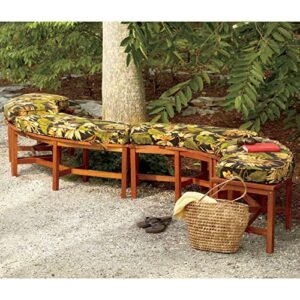 Solid Wood Fire Pit Curved Bench 44" Outdoor Garden Patio