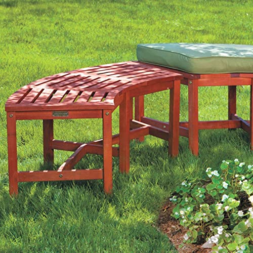 Solid Wood Fire Pit Curved Bench 44" Outdoor Garden Patio