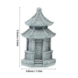 3Pcs Miniature Pagoda Lantern Japanese Stone Lantern for pPatio Decorations Outdoor Fairies Figurines for Miniature Fairy Garden Accessories, Light Grey, 5.5x2.8cm (273YTQK1455UWHQ136)