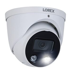 Lorex 4K Ultra HD Smart Deterrence IP Outdoor Metal Dome Security Camera, 2.8mm Fixed Lens and Smart Motion Detection Plus