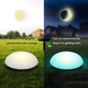 Multicolor Modern Pathway Lights Solar Powered Waterproof, 5 Pack 5.7 Inch High Lumen LED RGB16 Color Changing Ground Semi Dome Light for Outdoor Lawn Garden Backyard Landscape Holiday Decoration