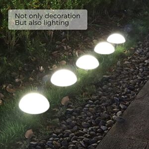 Multicolor Modern Pathway Lights Solar Powered Waterproof, 5 Pack 5.7 Inch High Lumen LED RGB16 Color Changing Ground Semi Dome Light for Outdoor Lawn Garden Backyard Landscape Holiday Decoration