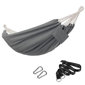 songmics double hammock, 98.4 x 59.1 inches, 660 lb load capacity, with compression bag, mounting straps, carabiners, for terrace, balcony, garden, outdoor, camping, gray ugdc15gy