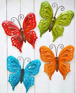 shabbydecor butterfly wall decor for yard art garden decoration set of 4