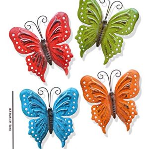 ShabbyDecor Butterfly Wall Decor for Yard Art Garden Decoration Set of 4