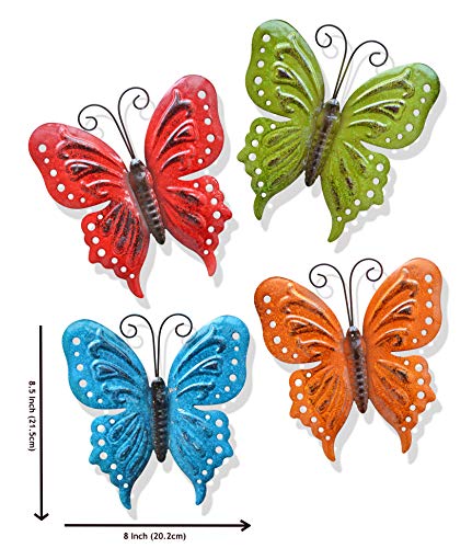 ShabbyDecor Butterfly Wall Decor for Yard Art Garden Decoration Set of 4