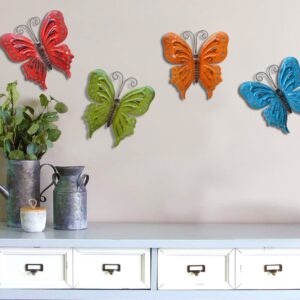 ShabbyDecor Butterfly Wall Decor for Yard Art Garden Decoration Set of 4